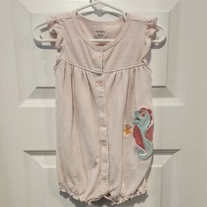 Carter's Soft Pink Seahorse Baby Romper